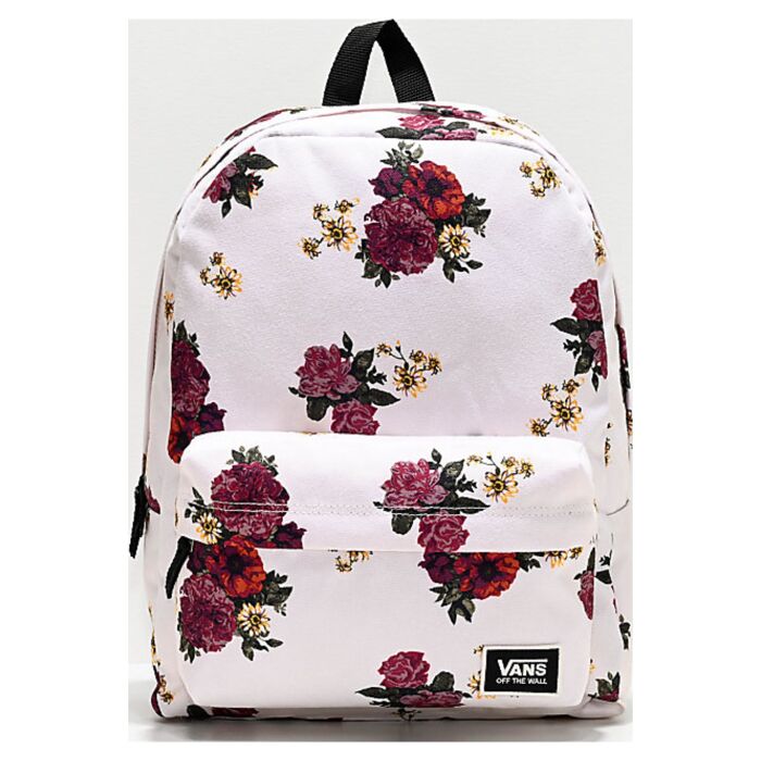 Рюкзак городской Vans Realm Classic Botanical Floral женский на молнии с одним отделением бежевый 