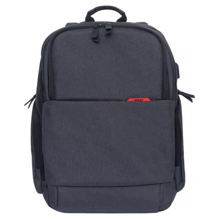 Рюкзак молодежный GRIZZLY RQ-921-1/4 мужской с отделением для ноутбука и USB удлинителем черный 