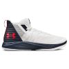 Кроссовки для баскетбола мужские Under Armour Ua Jet Mid White / Midnight Navy / Red 3020623-102 высокие баскетбольные белые - Кроссовки для баскетбола мужские Under Armour Ua Jet Mid White / Midnight Navy / Red 3020623-102 высокие баскетбольные белые