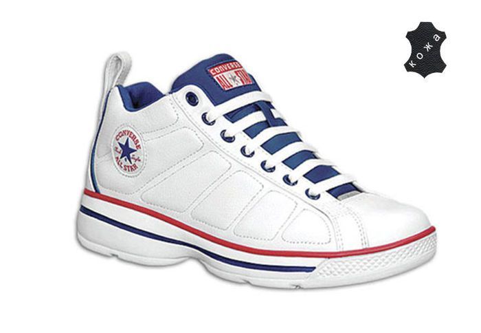 Кожаные кроссовки Converse (конверс) All Star 2K4 модель 1K583 белые Фирма Converse на ряду со знаменитыми на весь мир кедами конверс производит так же кроссовки. В нашем интернет магазине представлено две модели кроссовок Converse (конверс) 1K583 и 1K587, которые Вы можете купить по привлекательным ценам и с абсолютно бесплатной доставкой по России и Москве