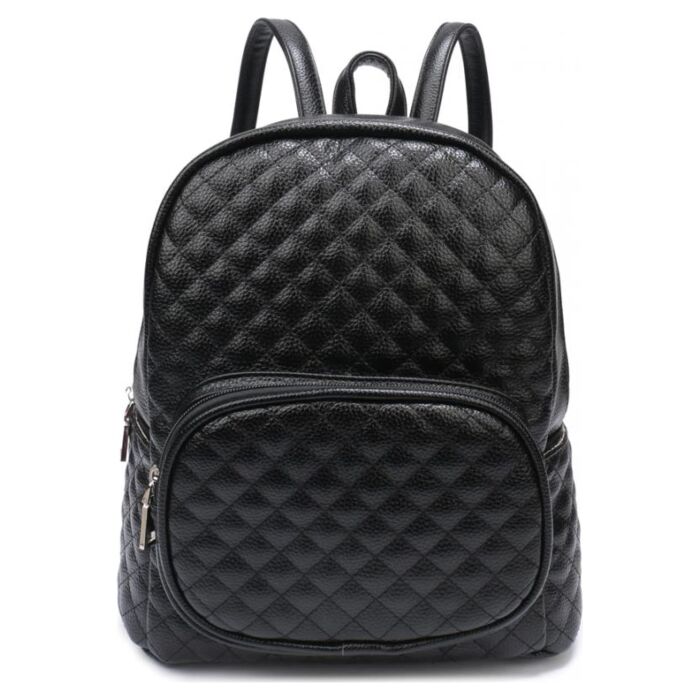 Рюкзак кожаный OrsOro для девочек на молнии с одним отделением DS-851/1 черный 