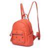 Рюкзак кожаный OrsOro DW-825/3 женский на молнии с одним отделением оранжевый - Рюкзак кожаный OrsOro DW-825/3 женский на молнии с одним отделением оранжевый