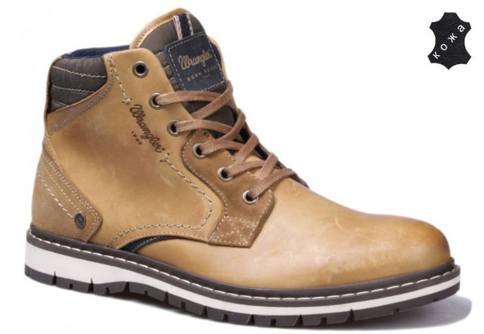 Кожаные мужские ботинки Wrangler Miwouk WM162015-71 желтые 