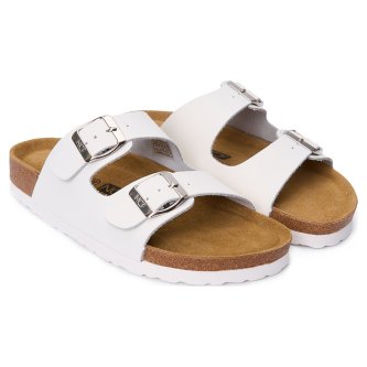 Пантолеты NCF Lora кожаные белые