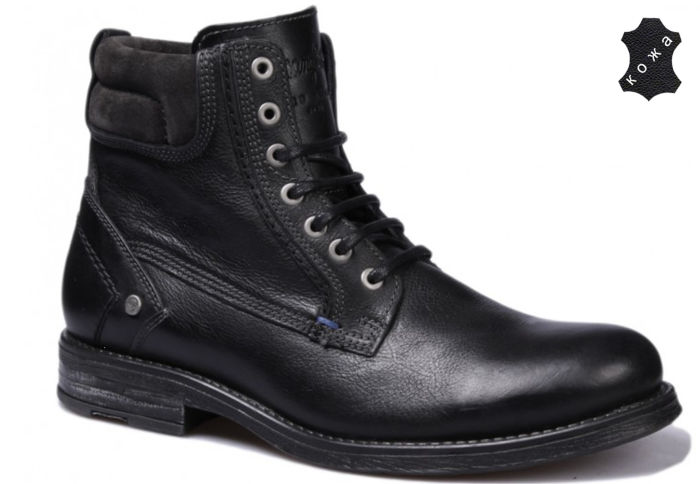Кожаные мужские ботинки Wrangler Clif WM162020-62 черные 